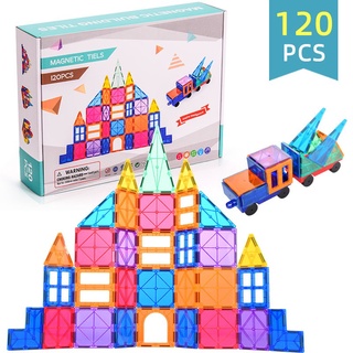 🔥🔥ถูกที่สุด ตัวต่อแม่เหล็ก Magnetic Tiles / บล็อกไม้ 80 ชิ้น