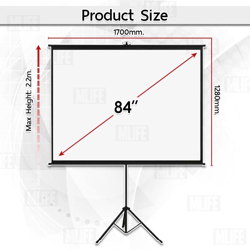 mlife-จอโปรเจคเตอร์-84-นิ้ว-4-3-พร้อม-ขาตั้ง-3-ขา-โปรเจคเตอร์-จอรับภาพโปรเจคเตอร์-tripod-projector-screen