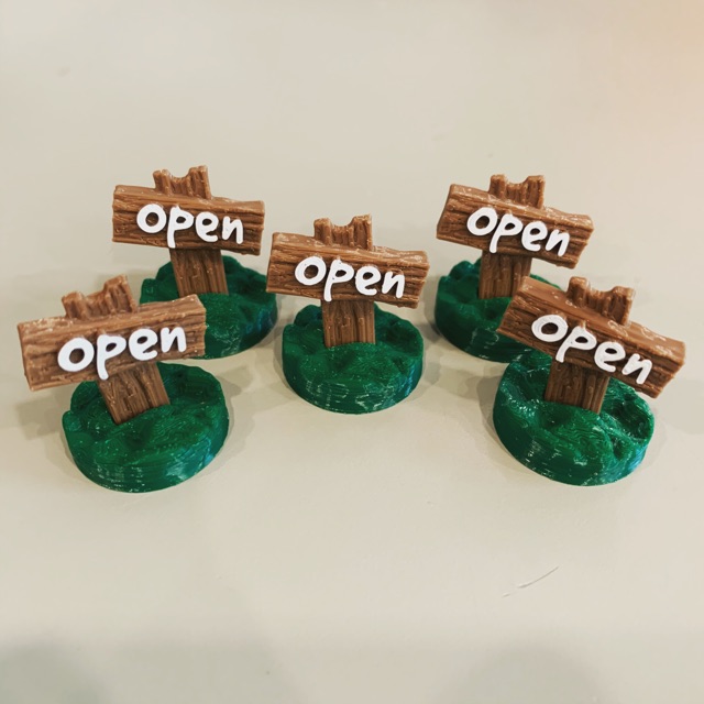 [Plastic] Everdell Board Game: Open Sign Tokens (Painted) - โทเค่นป้าย ...