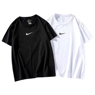 Tee เสื้อคู่ เสื้อยืดสีขาวผู้ชาย - 2021 การออกแบบ Nike Swoosh มาแรง Tshirt Unisex เสื้อยิมพอดีตัว