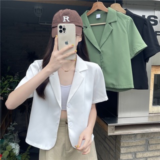 เสื้อแจ็กเก็ตสูทลําลอง ทรงหลวม แฟชั่นฤดูร้อน
