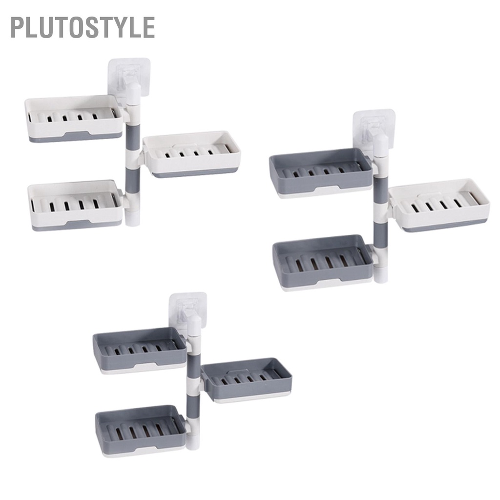 plutostyle-กล่องสบู่ติดผนัง-3-ชั้น-หมุนได้-ไม่ต้องเจาะ-สําหรับครัวเรือน