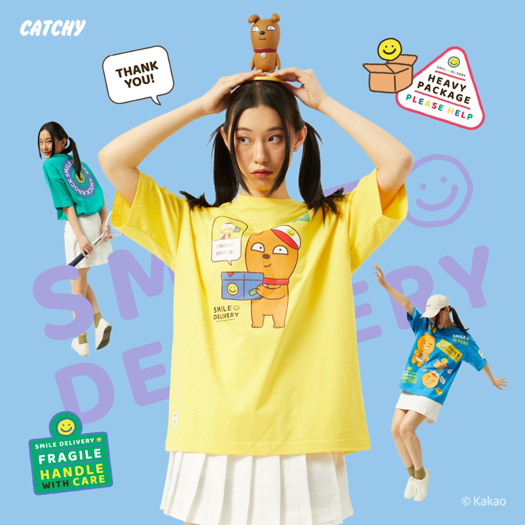 catchy-x-kakao-friends-เสื้อยืด-โอเวอร์ไซส์-frodo-ลิขสิทธิ์แท้-พร้อมส่งจากไทย-ผ้า-cotton100-smile-delivery-คาเคา-กาเกา