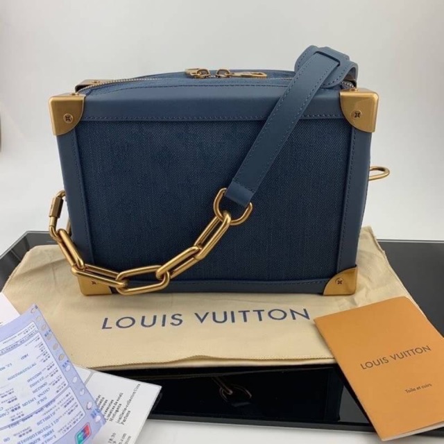 LOUIS VUITTON Denim Monogram Soft Trunk Navy 641629