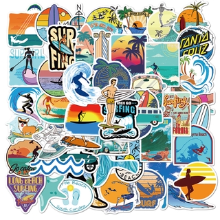 ภาพหน้าปกสินค้า50Pcs/Set ❉ Ocean Surf：Gone Surfing - Series 01 Beach Surfing สติ๊กเกอร์ ❉ DIY Fashion Mixed Waterproof Doodle Decals สติ๊กเกอร์ ซึ่งคุณอาจชอบราคาและรีวิวของสินค้านี้