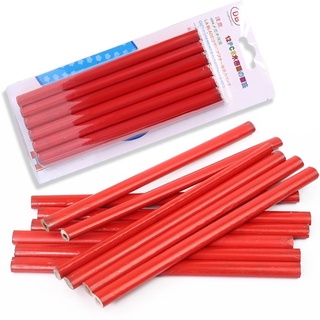 ดินสอช่างไม้ ดินสอแดง ดินสอเขียน 1 แพค 12 แท่ง