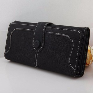 Fin 1 กระเป๋าใส่เช็ค กระเป๋าเงินใบยาว Vintage Style 1704 - สีดำ