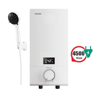 ภาพขนาดย่อของสินค้าTOSHIBA เครื่องทำน้ำอุ่น 4500W สีขาว รุ่น DSK45ES5KW