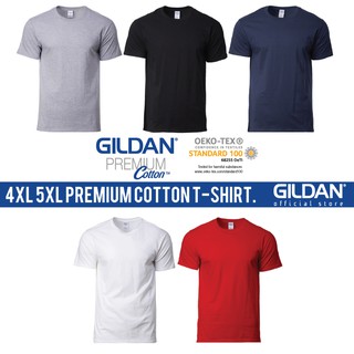 Gildan เสื้อยืดคอกลม ผ้าฝ้าย พรีเมี่ยม ขนาดใหญ่ 4XL-5XL สําหรับผู้ใหญ่ 76000