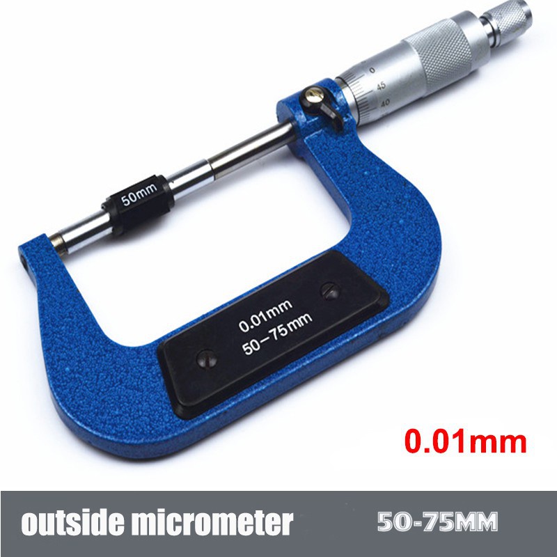 MICROMETRE,25-50mm--Micromètre extérieur à cliquet de Type butée, outil de jauge métallique