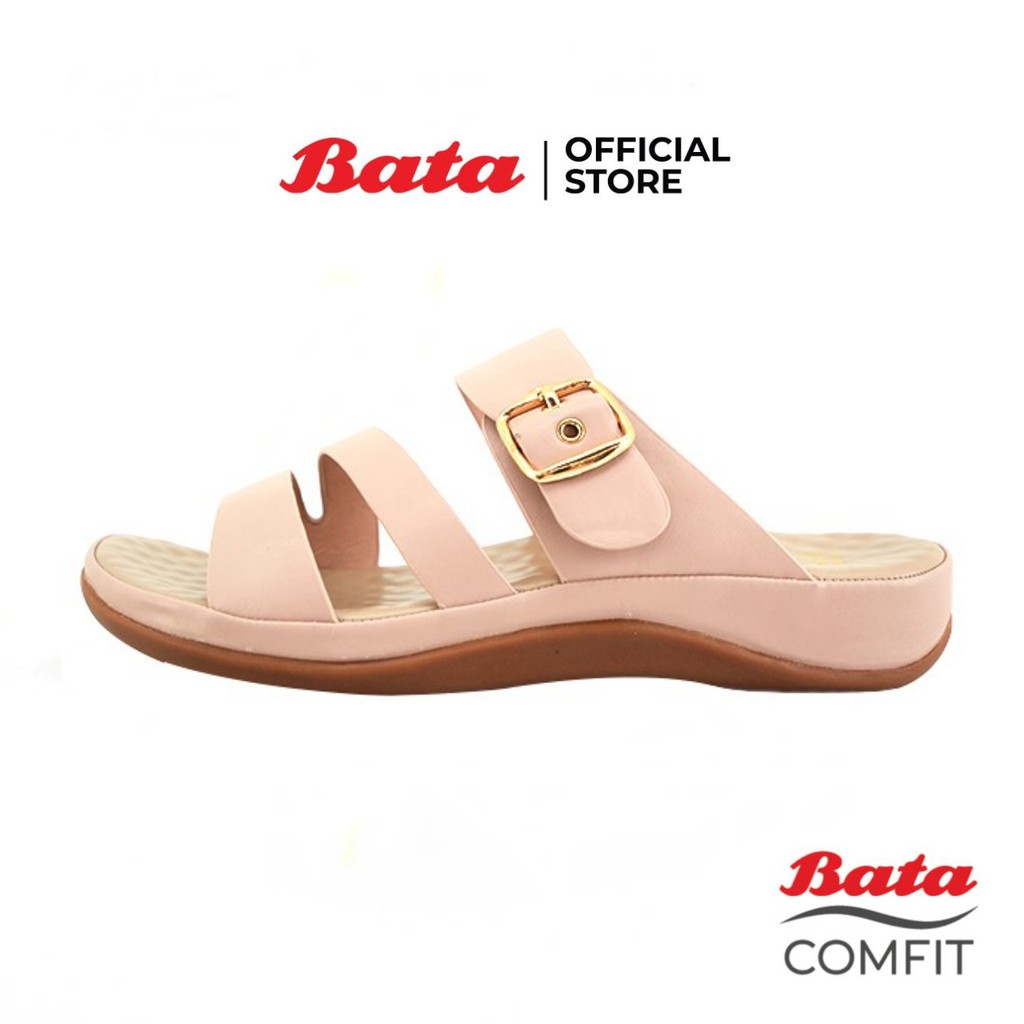 bata-comfit-รองเท้าแตะลำลองหญิง-รองเท้าเพื่อสุขภาพ-slip-on-แบบสวม-เปิดส้น-สีเบจ-รหัส-6618522
