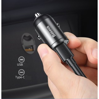 Baseus ที่ชาร์จในรถไฟแช็กในรถ Mini Stealth Car Charger PD3.0 Single Port 30W Fast Charger