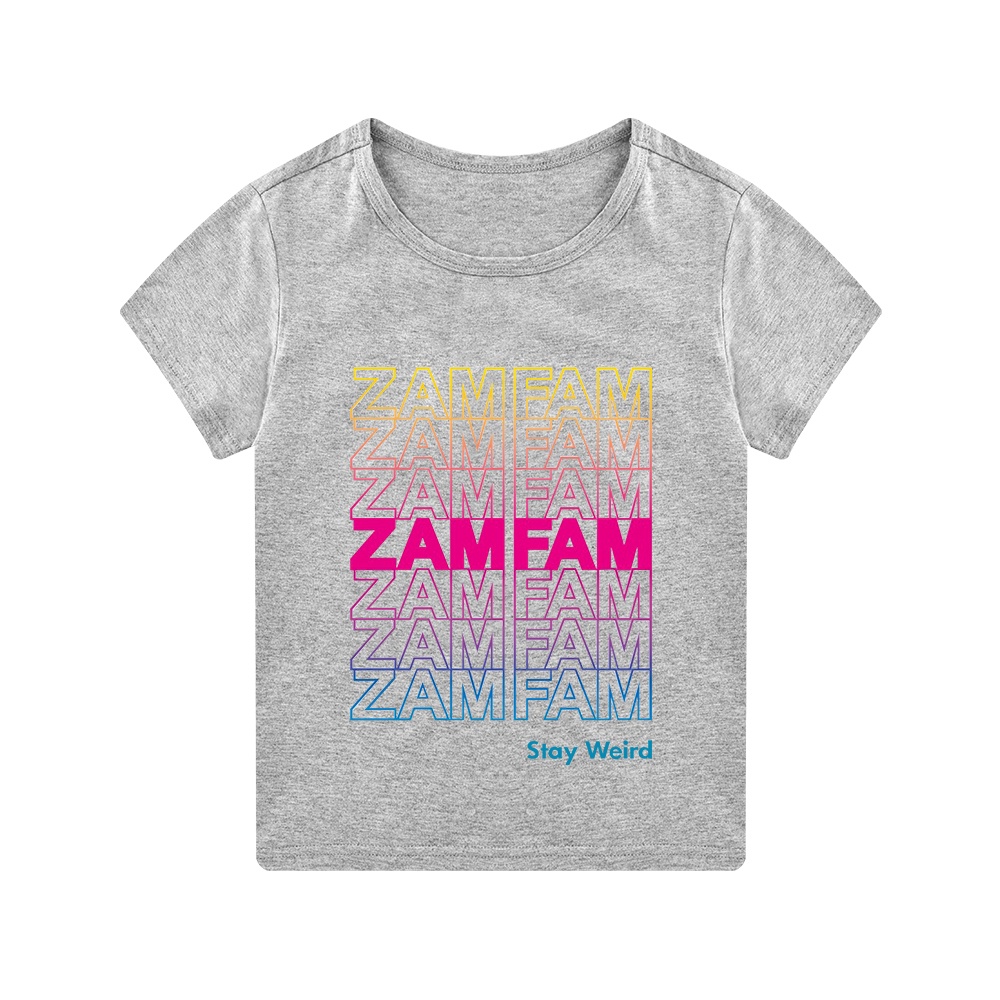 เสื้อยืดแขนสั้น-พิมพ์ลายตัวอักษร-zamfam-แฟชั่นฤดูร้อน-สําหรับเด็กผู้ชาย-และเด็กผู้หญิง-อายุ-3-15-ปี