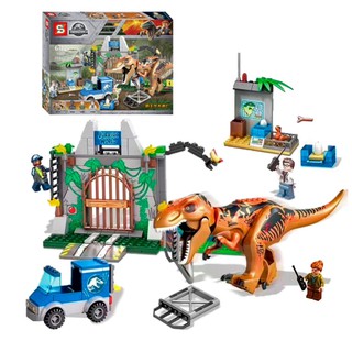 firstbuy_ตัวต่อเลโก้ SY 1082 จูราสสิคเวิลด์ชุดทีเร็กซ์บุก Jurassic World Trex Breakout จำนวน 289 ชิ้น มาใหม่