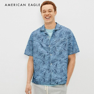 American Eagle Tropical Button-Up Poolside Shirt เสื้อเชิ้ต ผู้ชาย (NMSH 015-5975-400)