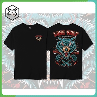 เสื้อยืดขายดีที่สุด เสื้อยืดลาย รุ่น หมาป่า Wolf ดำ ( ลิขสิทธิ์แท้ ) แขนสั้น เสื้อยืดชาย หญิง M L XL 2XL TS