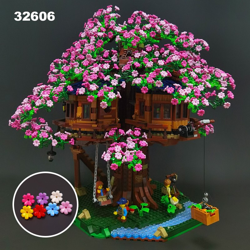 บล็อกตัวต่อเลโก้-รูปบ้านต้นไม้-ดอกไม้-ขนาดเล็ก-21318-ของเล่นเสริมการเรียนรู้เด็ก-diy