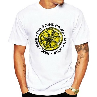 เสื้อยืดผ้าฝ้ายพรีเมี่ยม เสื้อยืดผ้าฝ้าย พิมพ์ลาย The Stone Roses Lemon Names โอเวอร์ไซซ์ สีขาว สําหรับผู้ชาย