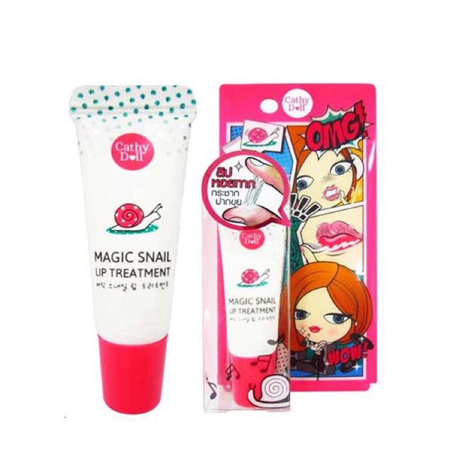 cathy-doll-magic-snail-lip-treatment-10g-เคที่ดอลล์-ลิปหอยทาก-แก้ปากเป็นขุย-ปากแห้งแตกเป็นขุย-ชุบชีวิตปากเนียนน่าจุ๊บ