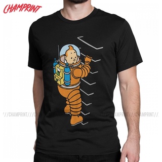 เสื้อยืดคอกลม แขนสั้น ผ้าฝ้าย 100% พิมพ์ลาย The Adventures Of Tintin สไตล์เรโทร สําหรับผู้ชาย และผู้หญิง