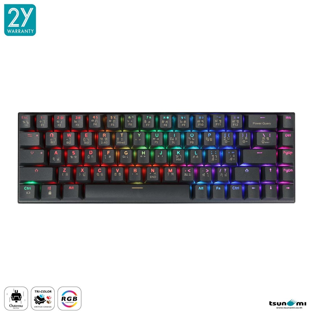 ภาพสินค้า(ลด ล้าง สต๊อก) คีย์บอร์ดเกมมิ่ง Tsunami Outemu MK-68 68Keys 60% Compact Mechanical Keyboard (รับประกันสินค้า 2 ปี) จากร้าน tsunami_thailand บน Shopee ภาพที่ 2