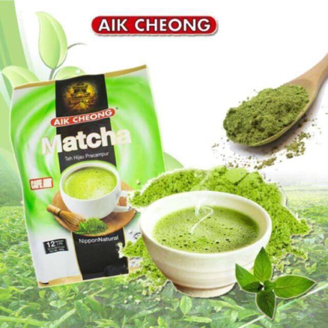 aik-cheong-matcha-cafe-art-ชาเขียวมัทฉะ-มัทฉะ-3-in-1-ชาเขียวปรุงสำเร็จชนิดซอง-ชาเขียวลาเต้-1-ห่อมี-12-ซอง-300g