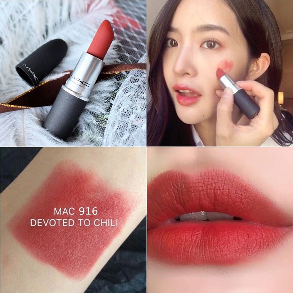 MAC Powder Kiss Lipstick 916 Devoted to Chili Shopee Thailand