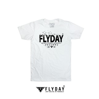 เสื้อยืด FLYDAY® รุ่น FLYDAY สีขาว N0.14 (โค้ดส่วนลด100บาท(NEWFLY) สำหรับการสั่งซื้อครั้งแรกผ่านแอป Shopee)