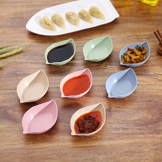 【AG】Creative Leaf Shape PP Seasoning Dish Sauce gar Mini Plate Tool