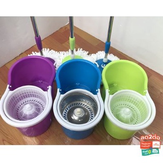 Spin Mop ไม้ถูพื้น ถังปั่น ไม้ม็อบ ไม่ถูพื้นพร้อมถัง  ไม่ถูพื้นถังปั่น