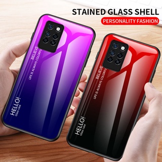 Infinix Note10 Pro Case【Gradient Tempered Glass Back】Hybrid Thin Shockproof Cover Case