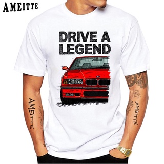 เสื้อยืดวินเทจTuxinhe เสื้อยืดลําลอง แขนสั้น พิมพ์ลายรถยนต์ A Legend BMW E36 M3 สีขาว แฟชั่นฤดูร้อน สําหรับผู้ชายS-5XL