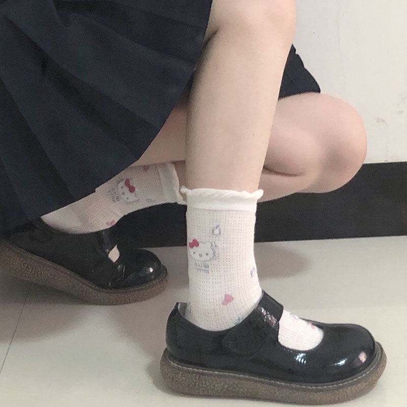 ถุงเท้ายูนิฟอร์ม-แบบนิ่ม-ลายการ์ตูนแมวน่ารัก-สไตล์ญี่ปุ่น-สําหรับนักเรียนหญิง