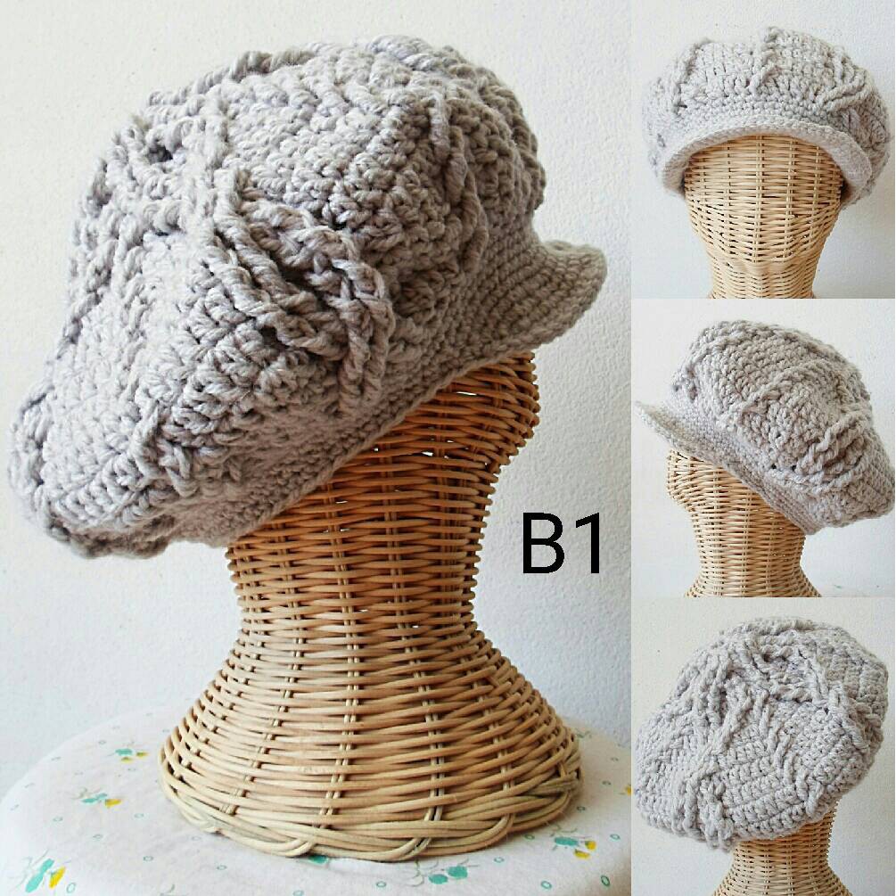 หมวกไหมพรม ถักโครเชต์ ทรงฟักทอง สไตล์วินเทจ Hand made | Shopee Thailand