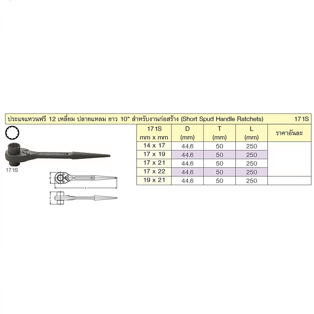 koken-171s-แหวนฟรีปลายแหลม-10-17x21mm-12-เหลี่ยม