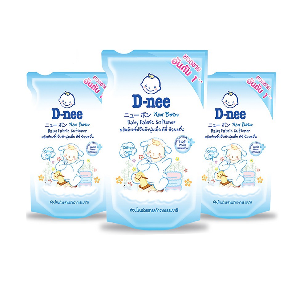 รูปภาพสินค้าแรกของD-nee Newborn น้ำยาปรับผ้านุ่ม กลิ่น Cotton Soft ชนิดเติม ขนาด 600 มล. (แพ็ค 3)