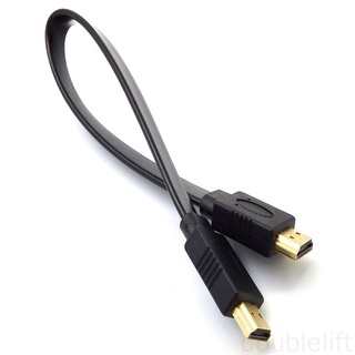 30cm 1.4V Male-Male HDMI Cable High speed Gold Plated 1080P 3D Flat HDMI Cable for PS4 xbox Projector HDTV doublelift store