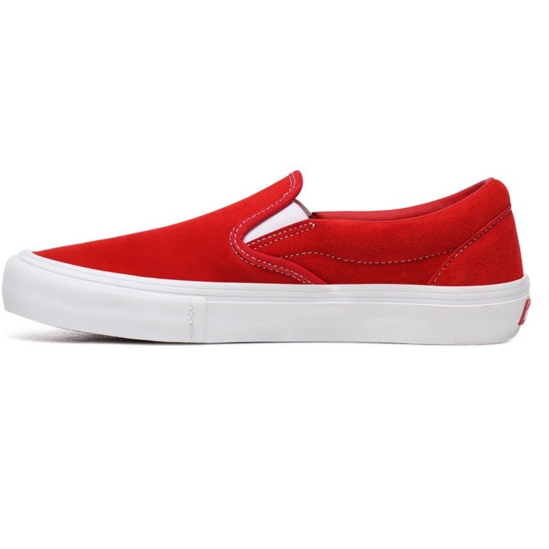 VANS SLIP ON PRO SUEDE RED WHITE SNEAKERS Shopee Thailand