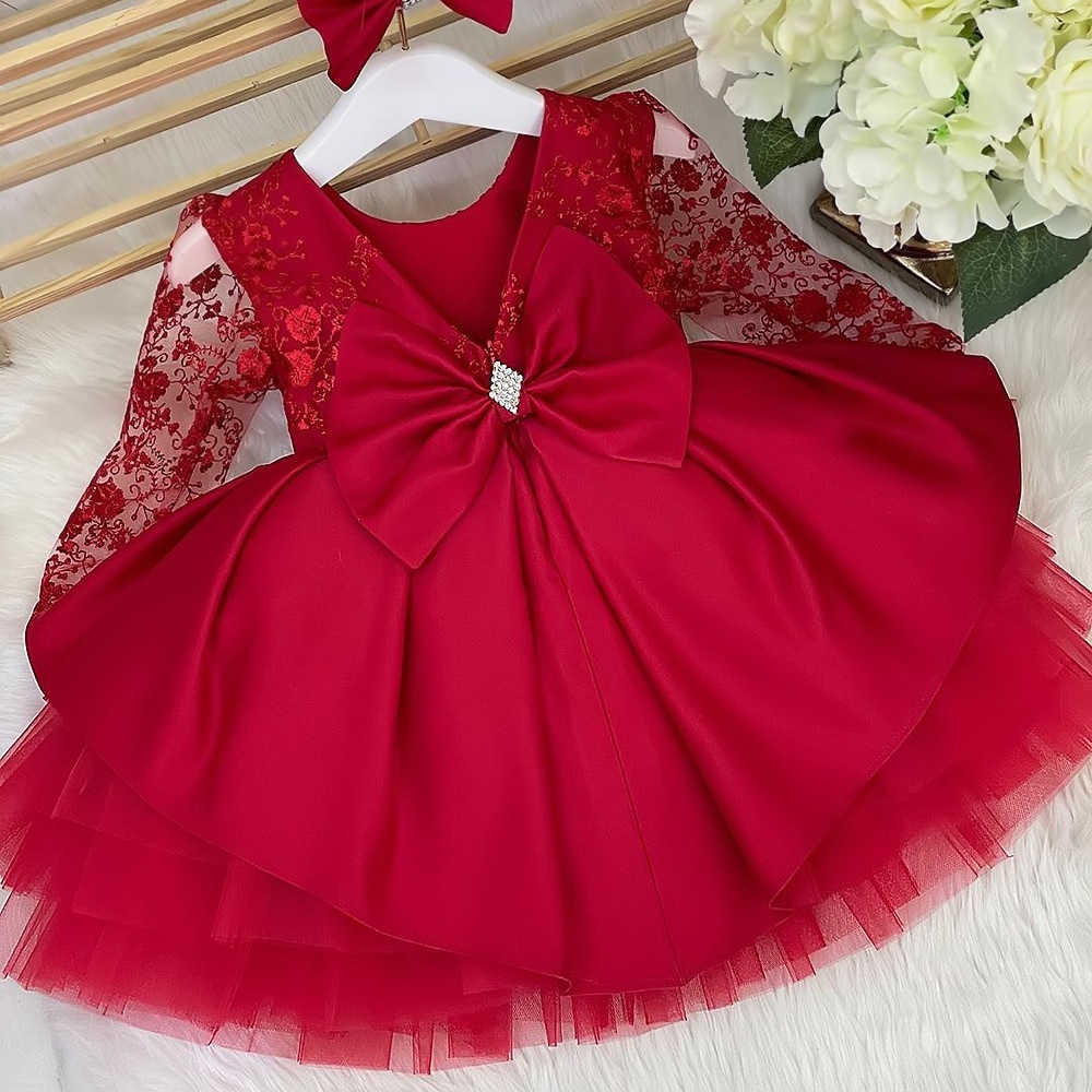 ภาพหน้าปกสินค้าNNJXD Baby Christmas Dress for Girls Toddler Kids Lace Birthday Clothes Little Girl Princess Wedding Party Gown