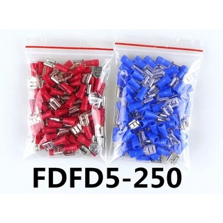 FDD2-250เมีย หางปลา ขั้วไฟฟ้า Crimp สำหรับ1.5-2.5mm2สายเชื่อมต่อสายไฟ FDD2-250 FDD2.5-250