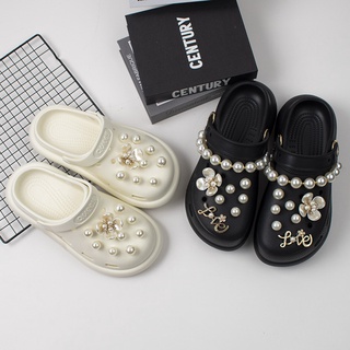 Crocs Jibbitz ชุดจี้รูปดาว ประดับไข่มุก สําหรับตกแต่งรองเท้า DIY