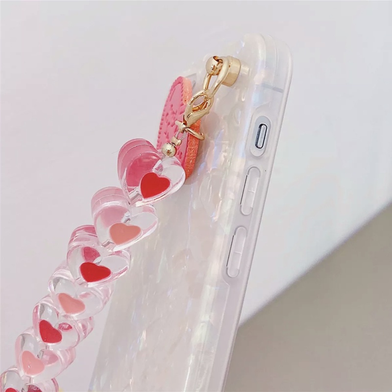 เคสโทรศัพท์-vivo-v23e-v21-v20-se-pro-5g-casing-cute-shell-pattern-phone-cell-case-bling-soft-case-with-love-chain-cover-vivov23e