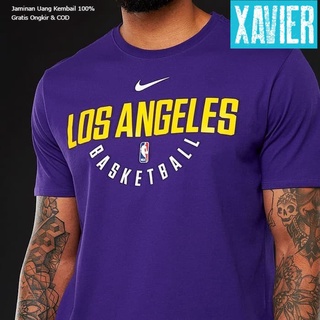 เสื้อยืดผ้าฝ้ายพิมพ์ลายคลาสสิก เสื้อยืด พิมพ์ลาย NBA Basketball Combed 30 Distro NiKE LAKERS สไตล์อินโดนีเซีย สําหรับผู้