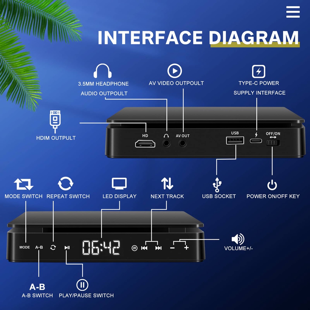 เครื่องเล่นซีดี-1080p-เครื่องเล่นวิดีโอ-dvd-vcd-hd-ลําโพงสเตอริโอ-hi-fi-แบบพกพา-อเนกประสงค์