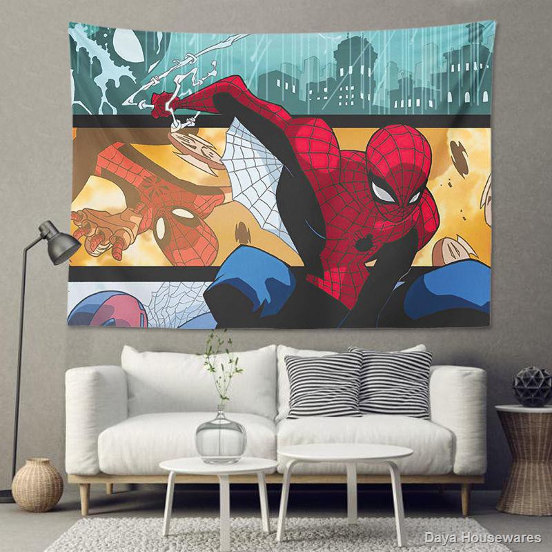 ราคาถูกที่สุด-marvel-spider-man-avengers-ผ้าพื้นหลัง-หอพัก-ห้อง-ห้องนอน-แต่งตัว-ตกแต่ง-แขวนผ้า-ตกแต่งผนัง-ผ้า