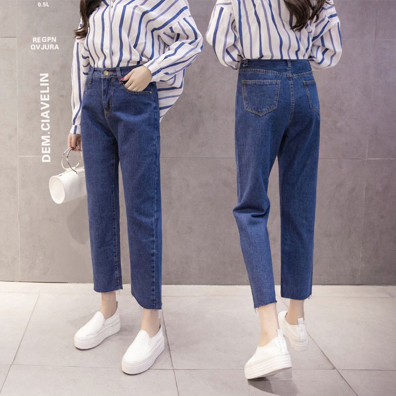 ภาพสินค้าYH N525 มีไซส์ S-2XL กางเกงยีนส์เอวสูง สไตล์เกาหลี กางเกงยีนส์ขายาวดีไซน์สวยๆ จากร้าน yh_official_store บน Shopee ภาพที่ 7