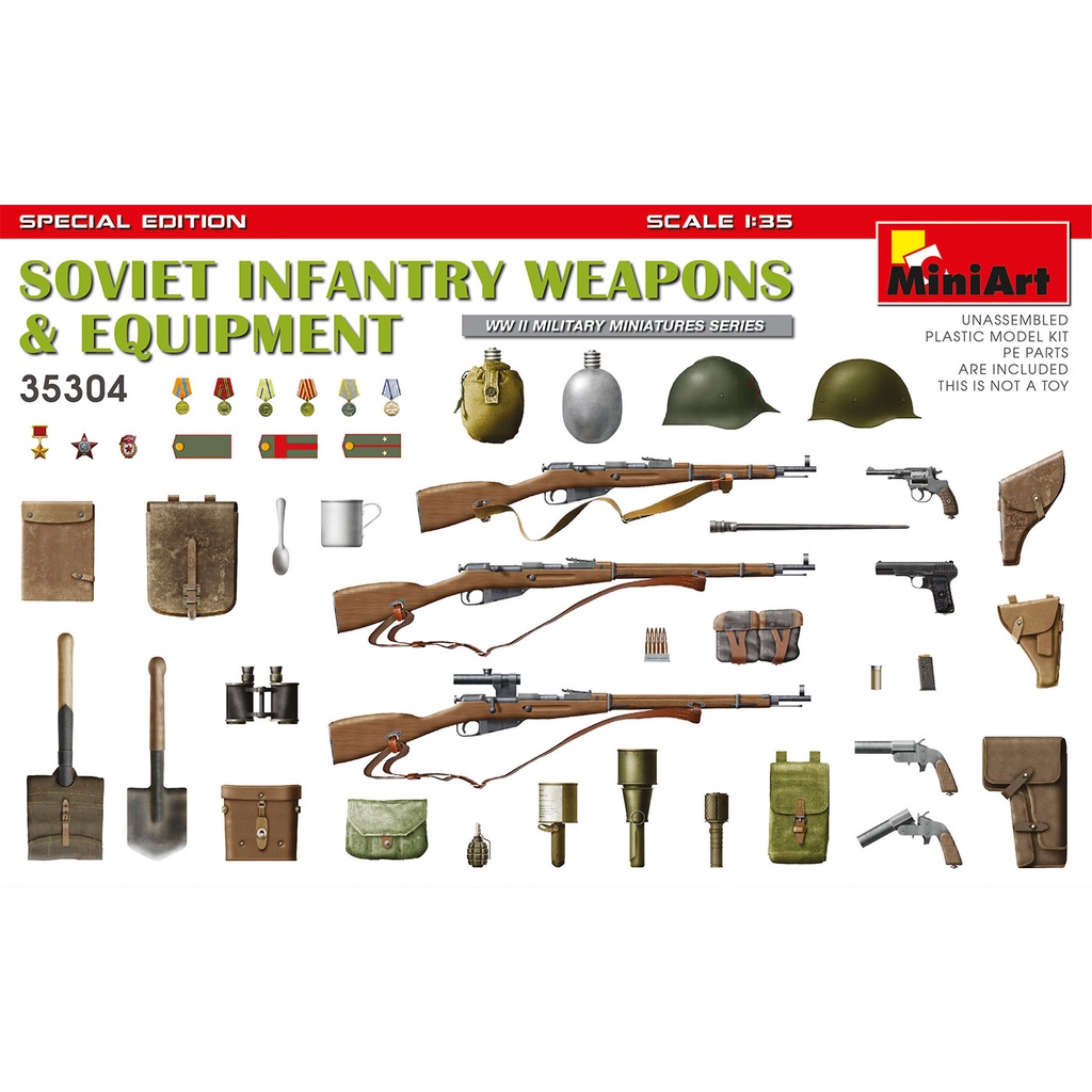 โมเดลประกอบ-miniart-1-35-mi35304-soviet-infantry-weapons-amp-equip