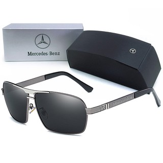 Polarized แว่นกันแดด แฟชั่น รุ่น Mercedes Benz MB 722 C-3 สีเทาตัดเงินเลนส์ดำ แว่นตา ทรงสปอร์ต วัสดุ Stainless