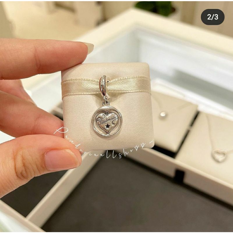 (ของแท้100%)Pandora Spinning Forever & Always Soulmate Dangle ติ้งหัวใจ ...