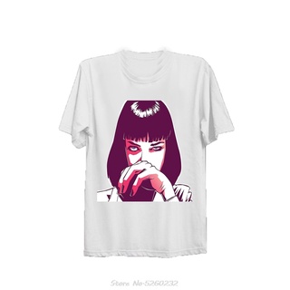 เสื้อยืดสีขาว - เยื่อกระดาษนิยาย Mia Wallace เควนตินทารันติโนยาวินเทจเสื้อยืด Unisex ผู้ชายที่มีคุณ